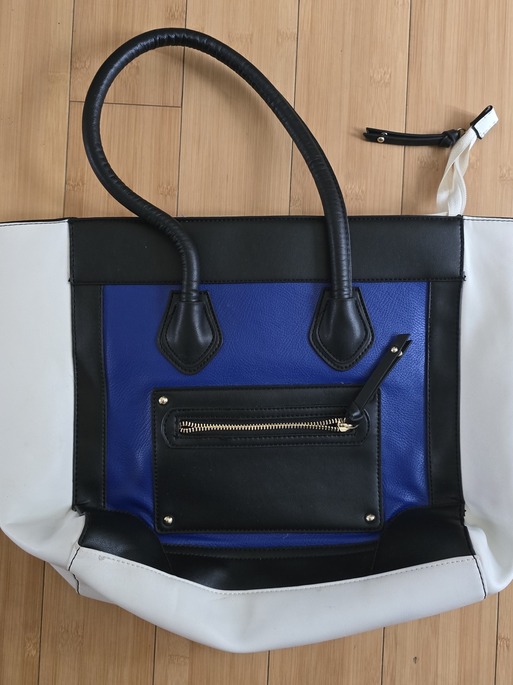 Mossimo Blue, Black & White Structured Tote Bag
